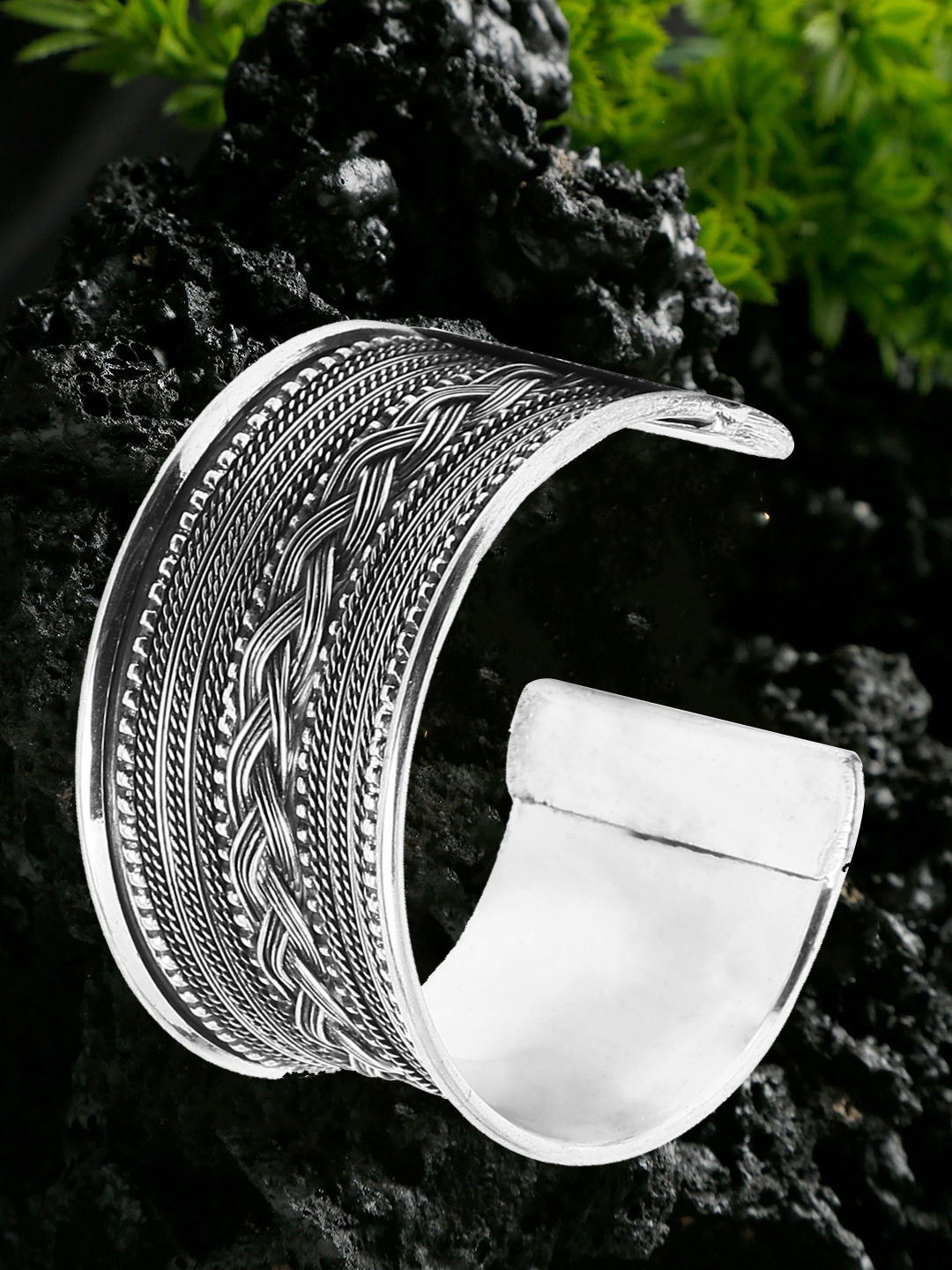 YouBella Jewellery Celebrity Inspired Silver Plated Cuff Bracelet for Girls and Women